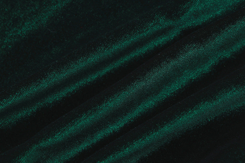 Women's Winter Fashion Solid Color Slim Pleated Round Neck Long Sleeve Dress 19