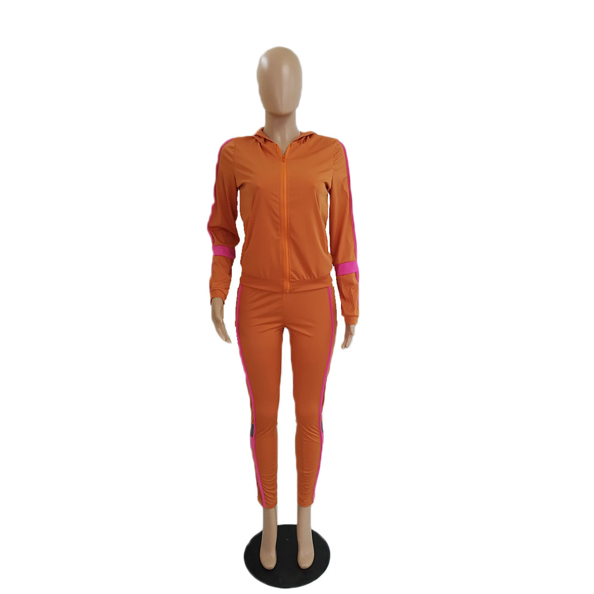 Women's Fashion Sports Casual Autumn And Winter Zipper Long Sleeves Two Piece Tracksuits 12