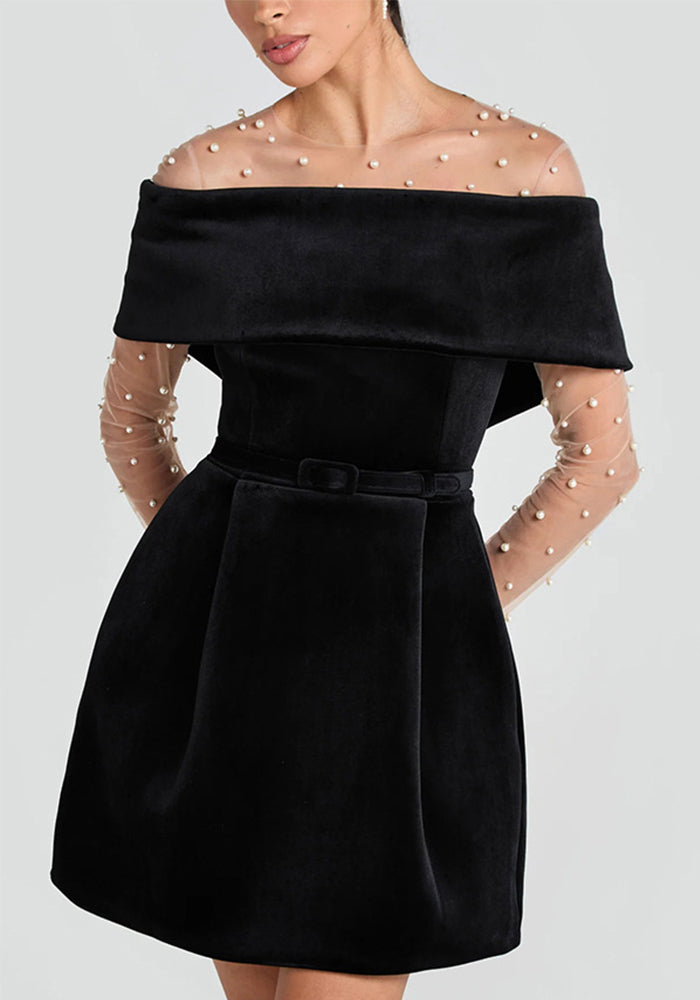 Women Spring Summer Off Shoulder Casual Pocket Dress