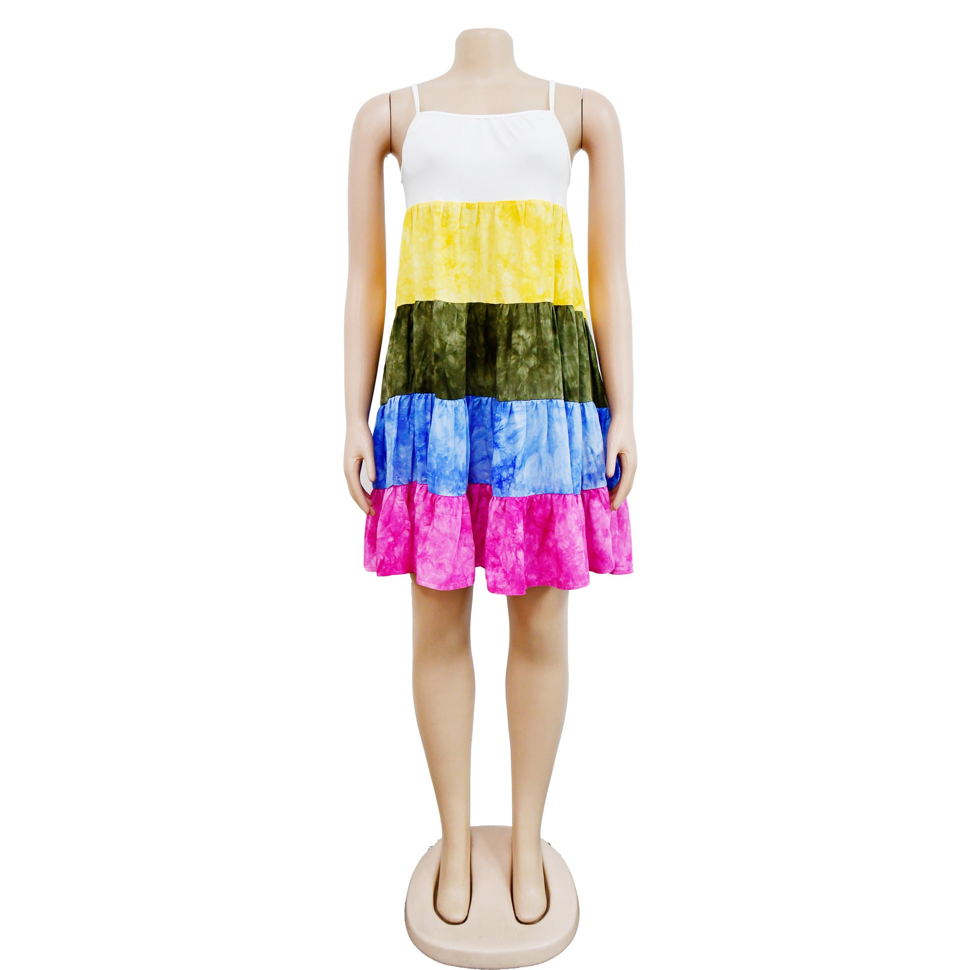 Fashion Ladies Gradient Print Multicolor Sleeveless Sleeveless Dress 11