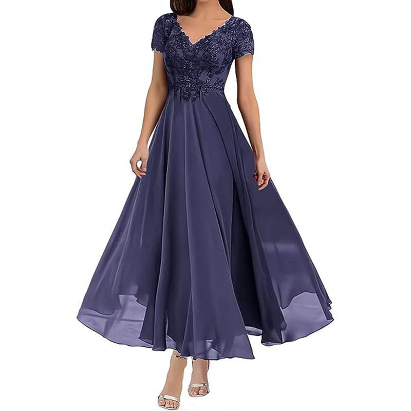 Plus Size Women V-neck Chiffon Formal Party evening dress（Processing time need 3-6 days） 10