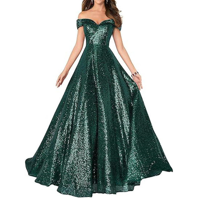 Off Shoulder Prom Evening Gowns Women's Long Sequin Formal Women's Dress（Processing time need 3-6 days） 43