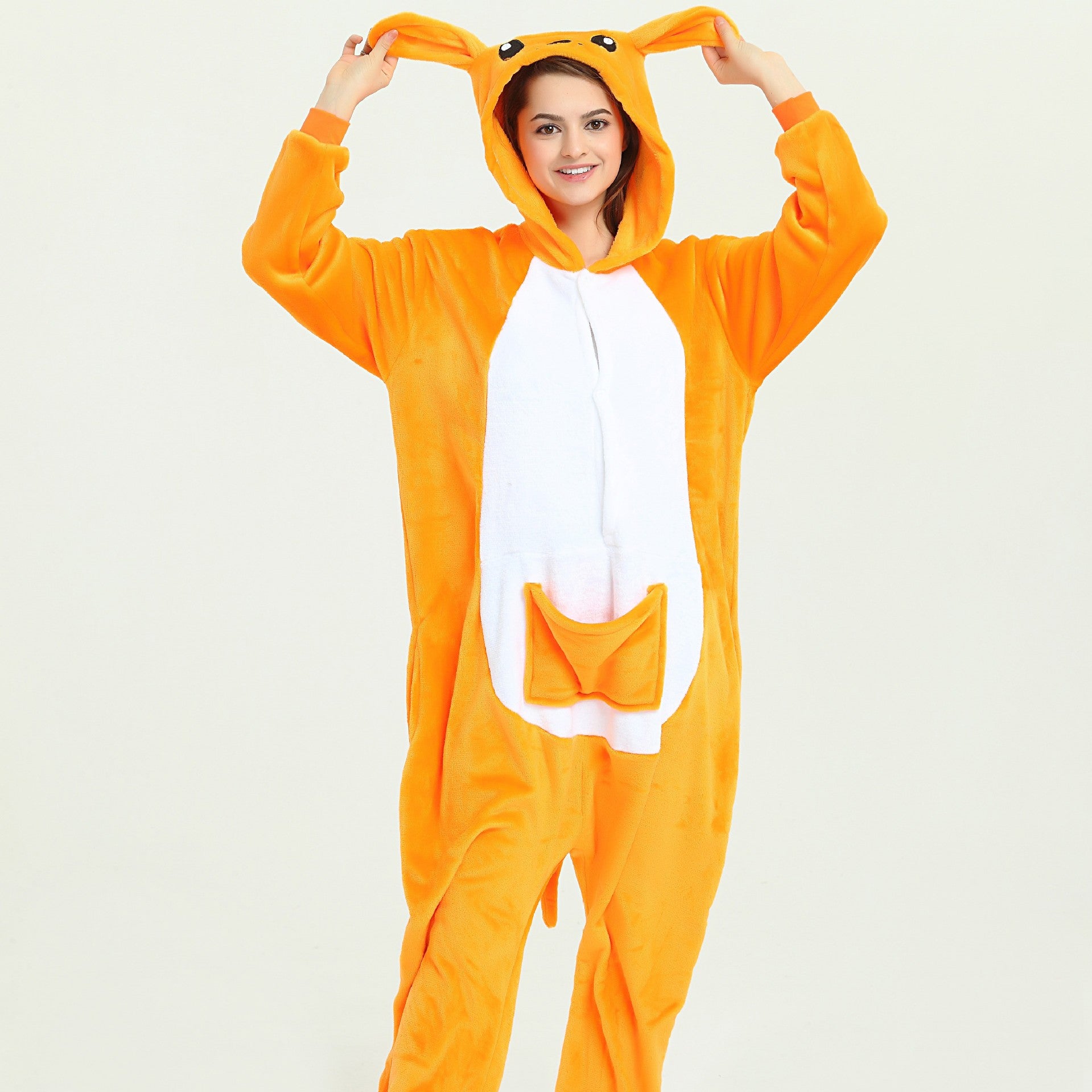 Exclusive flannel parent-child cartoon animal one-piece pajamas 15