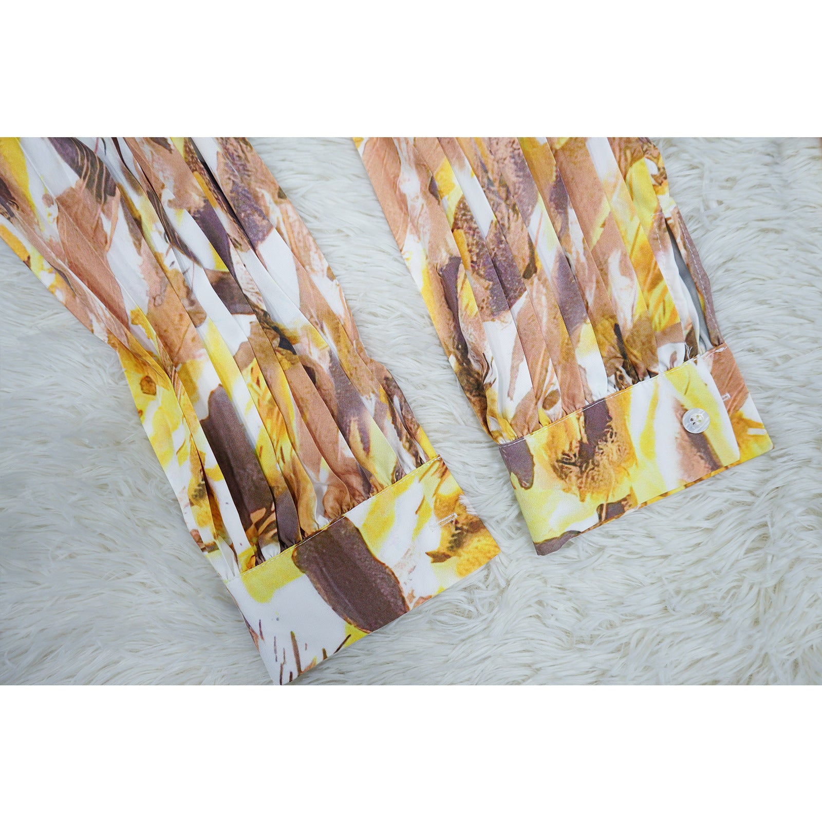 Women Lantern Long Sleeve Top and Wide Leg Pants Printed Casual Two-piece Set 16