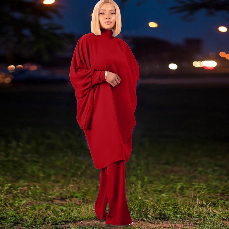 Autumn And Winter Chic Women's Suit Fashionable Baton Loose-Sleeved Shirt Straight-Leg Trousers Two-Piece Set 7