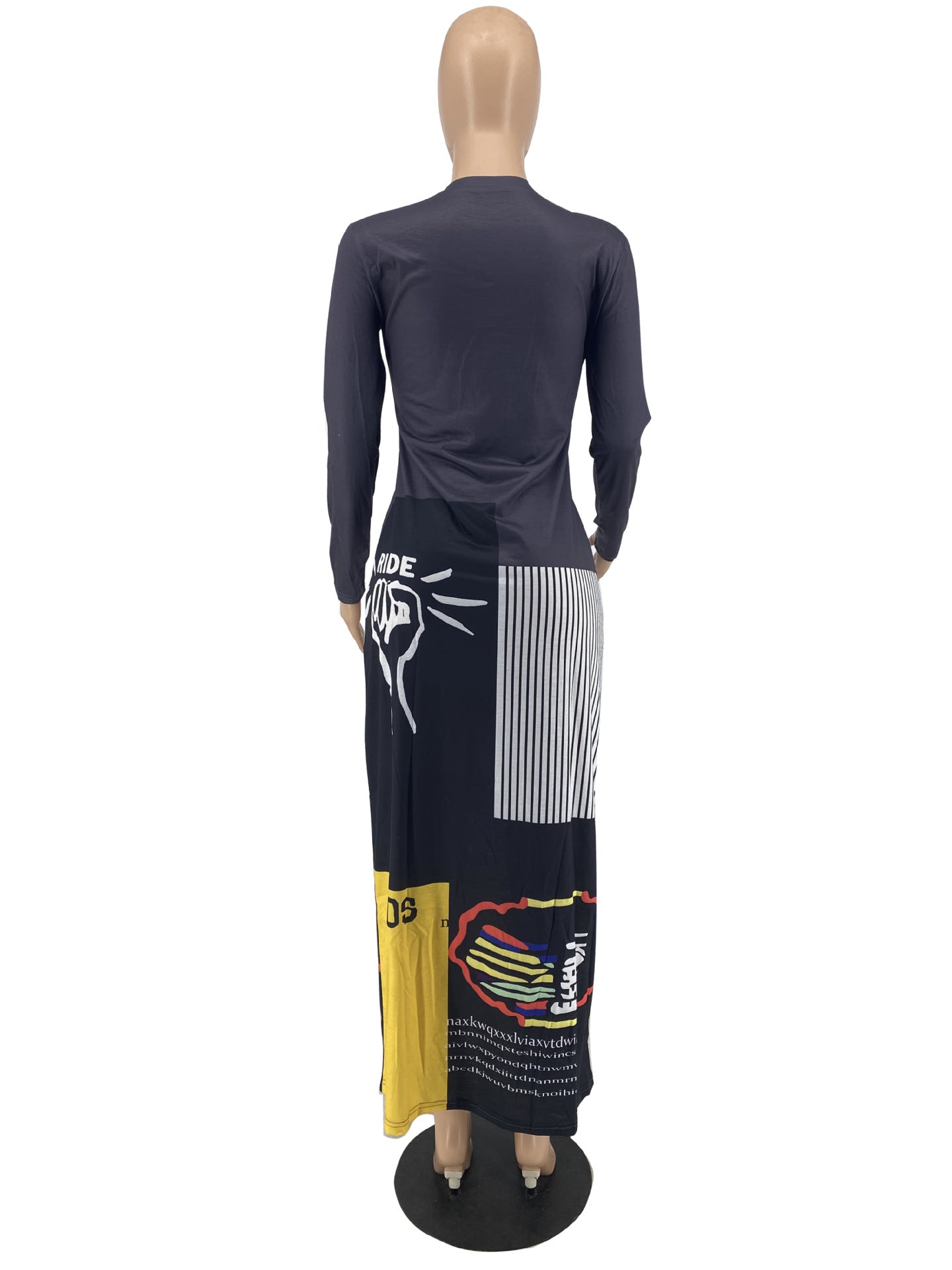 Printed Letter Long Dress 5