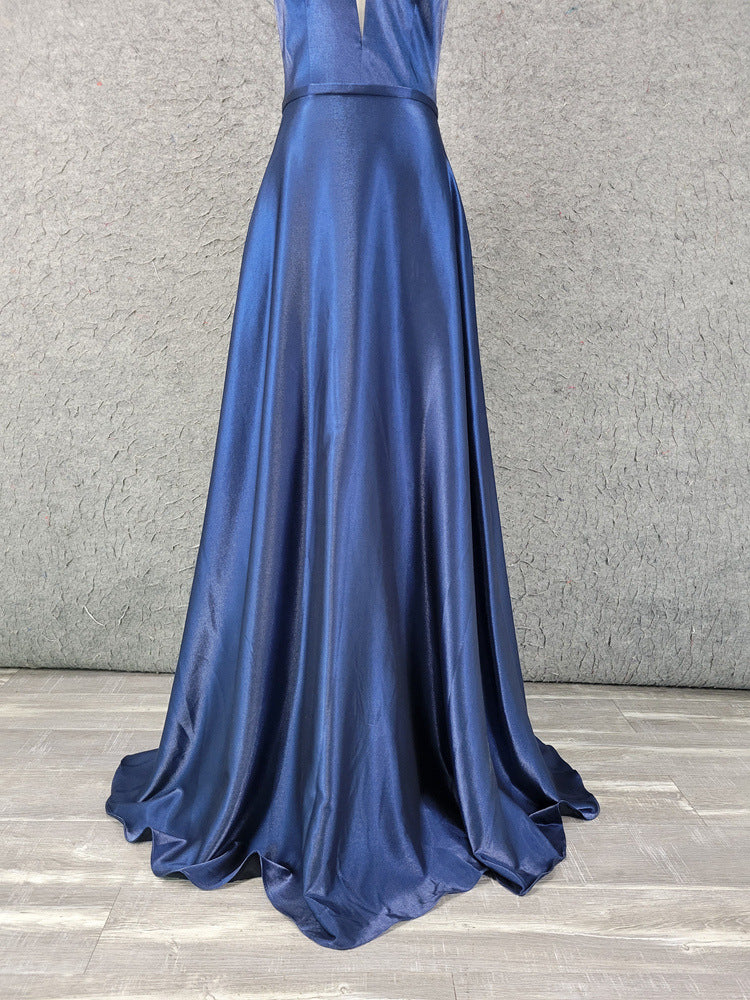 Straps Deep V Sexy Chic Formal  Party Dress A Swing Evening Dress（Processing time need 3-6 days） 4