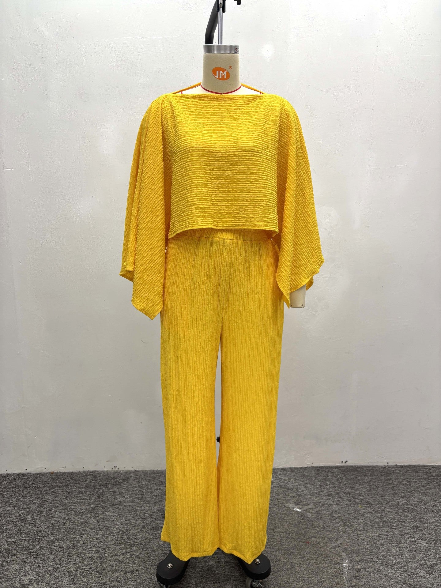 Women's Pleated Slash Shoulder Top and Pants Africa Chic Set 17