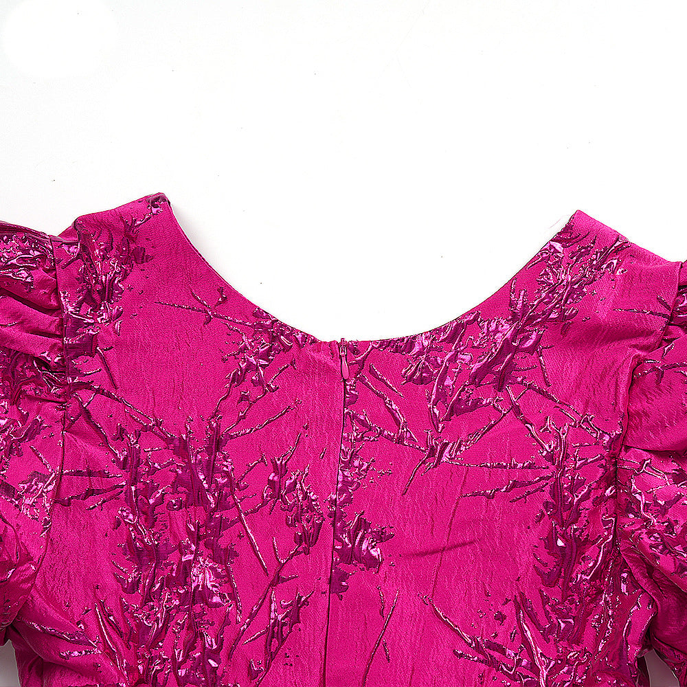 Chic Plus Size Dress Women Africa Mesh V-Neck Party Gown with Belt 15