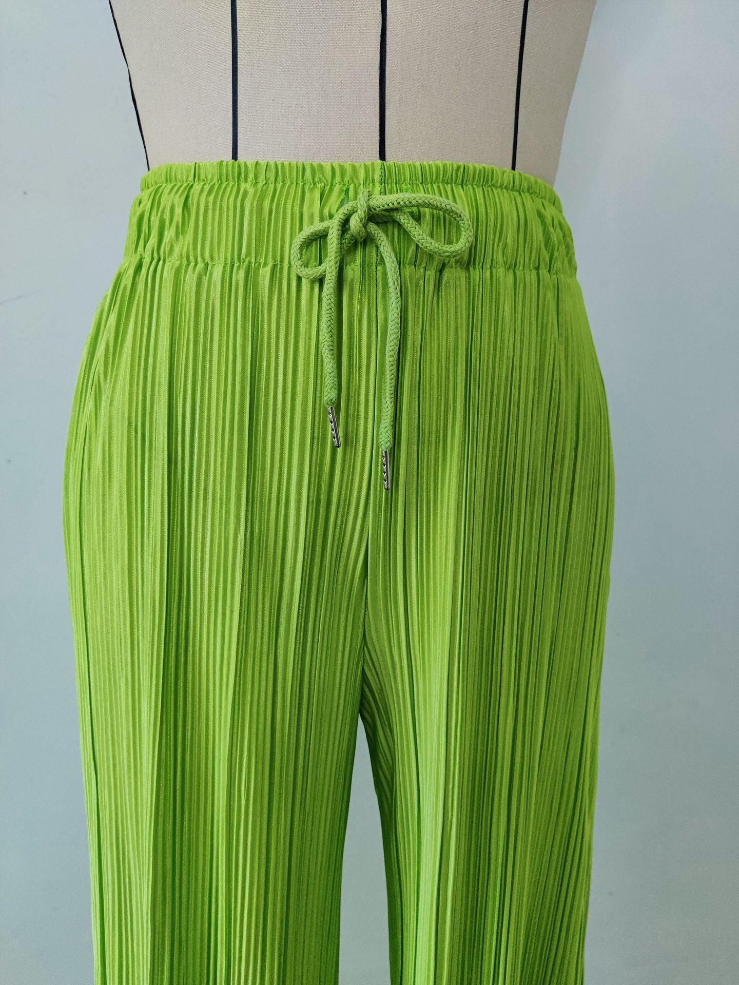 Women's Pleated Spring And Autumn Trousers Elastic Waist Loose Pants 9