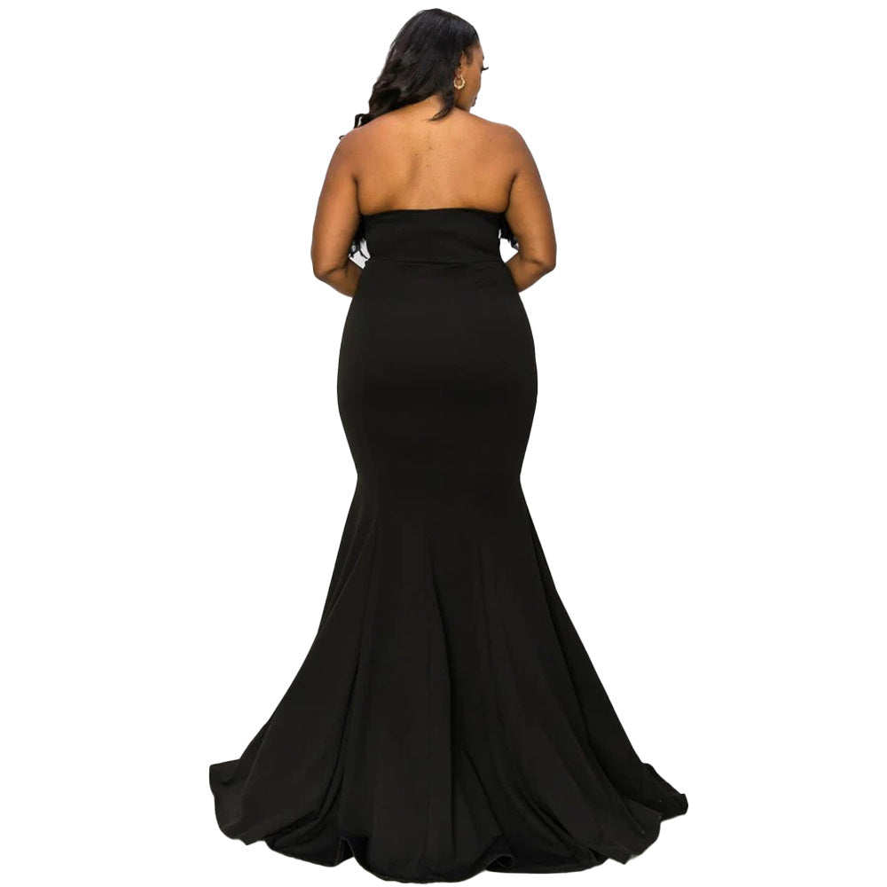Plus Size Women Off Shoulder Strapless Dress 7