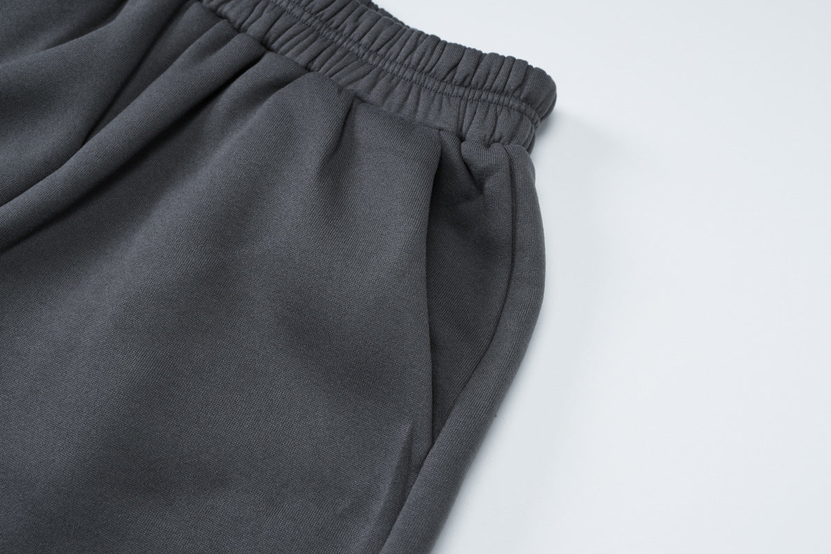 Women Winter Letter Print Long Sleeve Hoodies And Shorts Two-piece Set 12