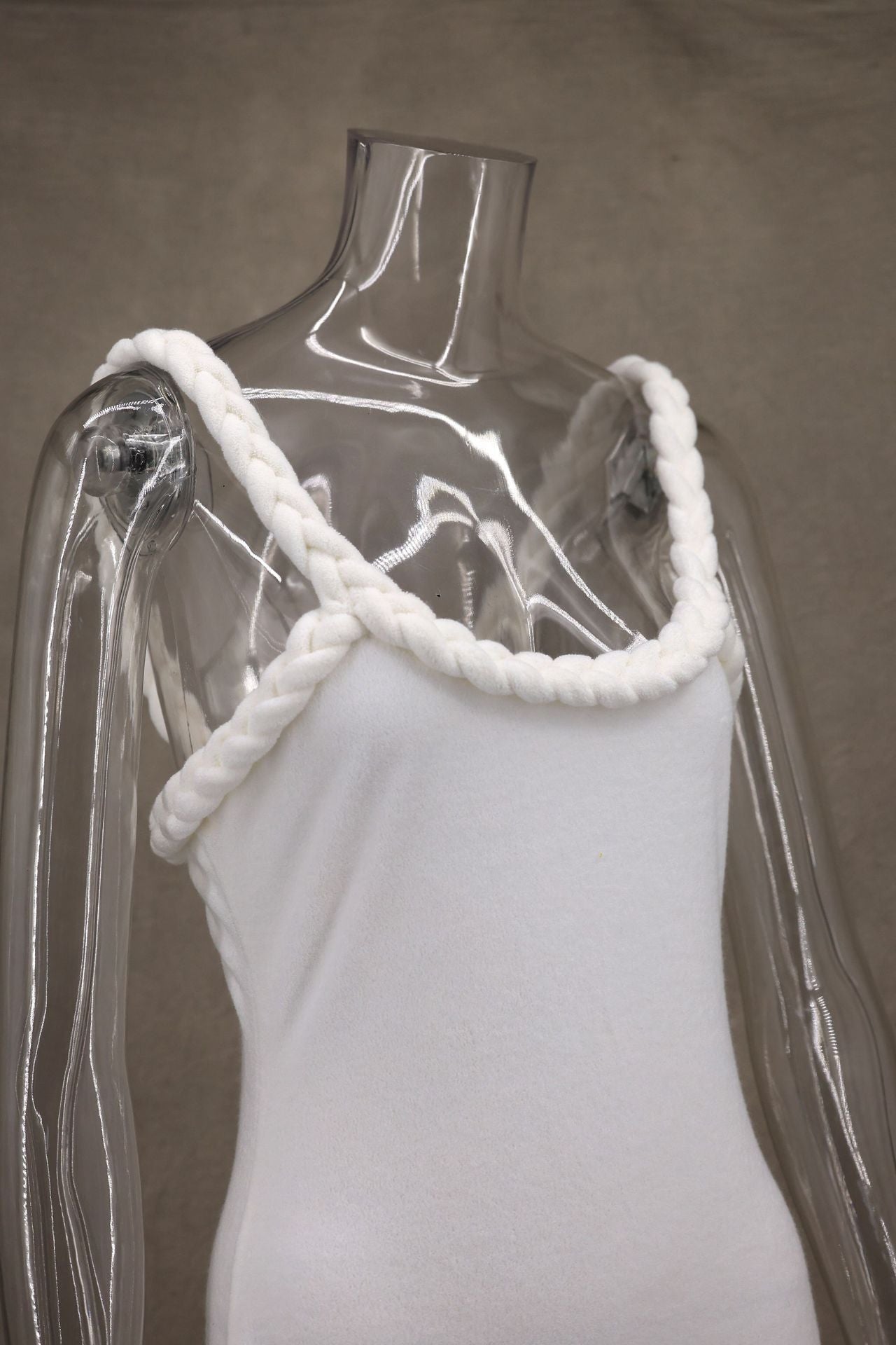 Women Fall and Winter Braided Cord Strap Bodycon Tassel Dress 6