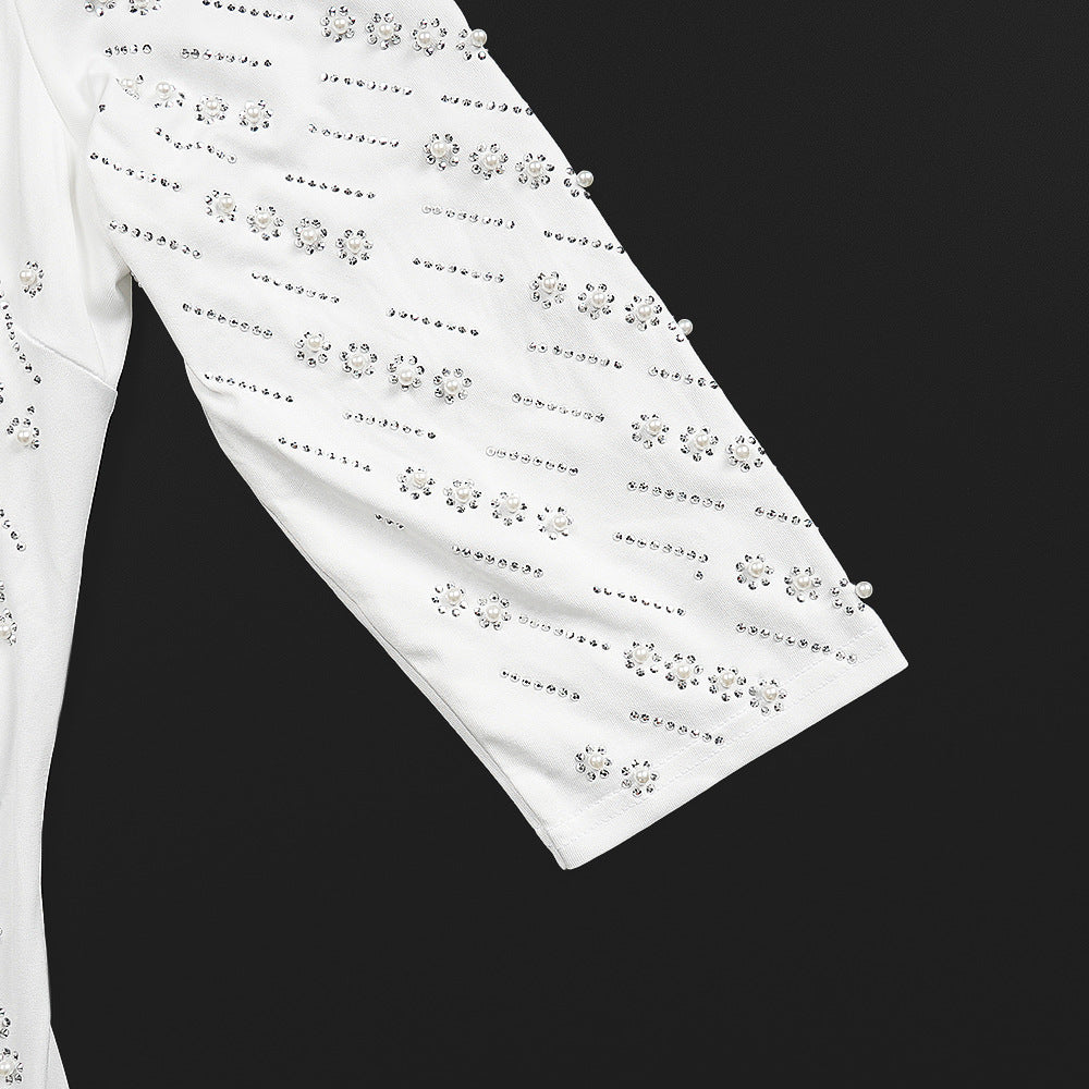 African Plus Size Women's Fashion Beaded Gown Solid Color Dress 14