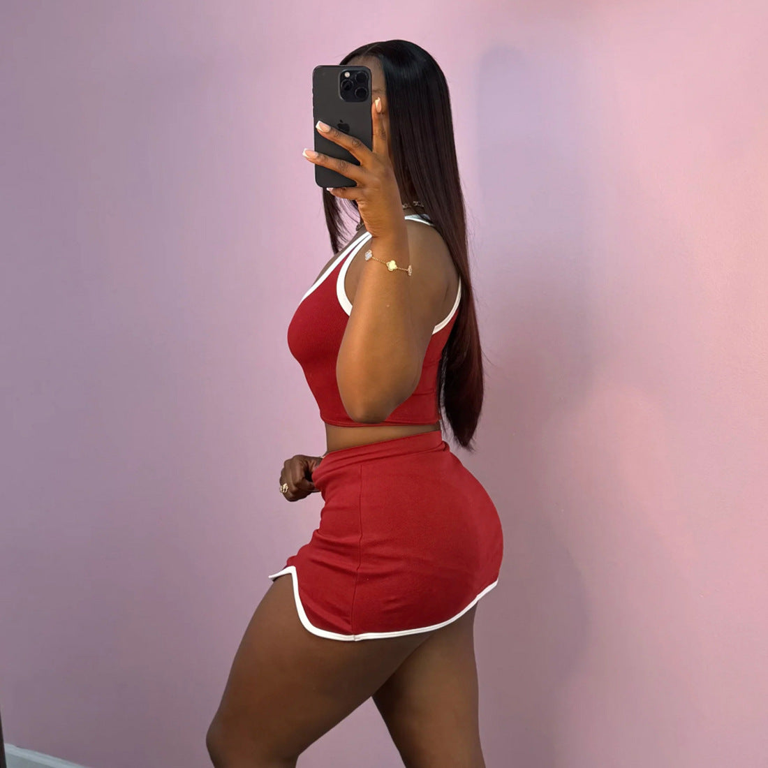 Women Fall Crop Solid Sexy Mini Dress Two-Piece Set 4