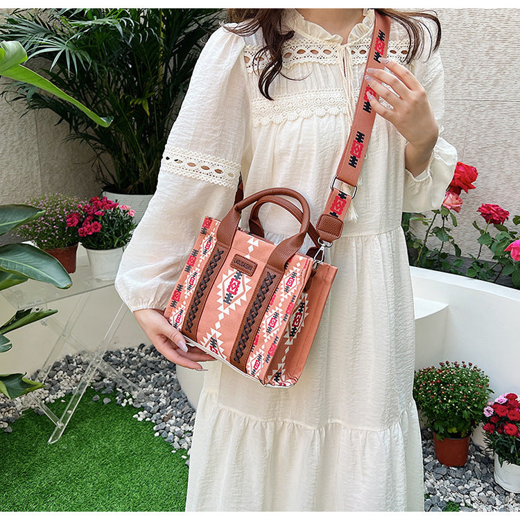Women Summer Canvas Printed Shoulder Bag Handbag Crossbody Tote Bag 14