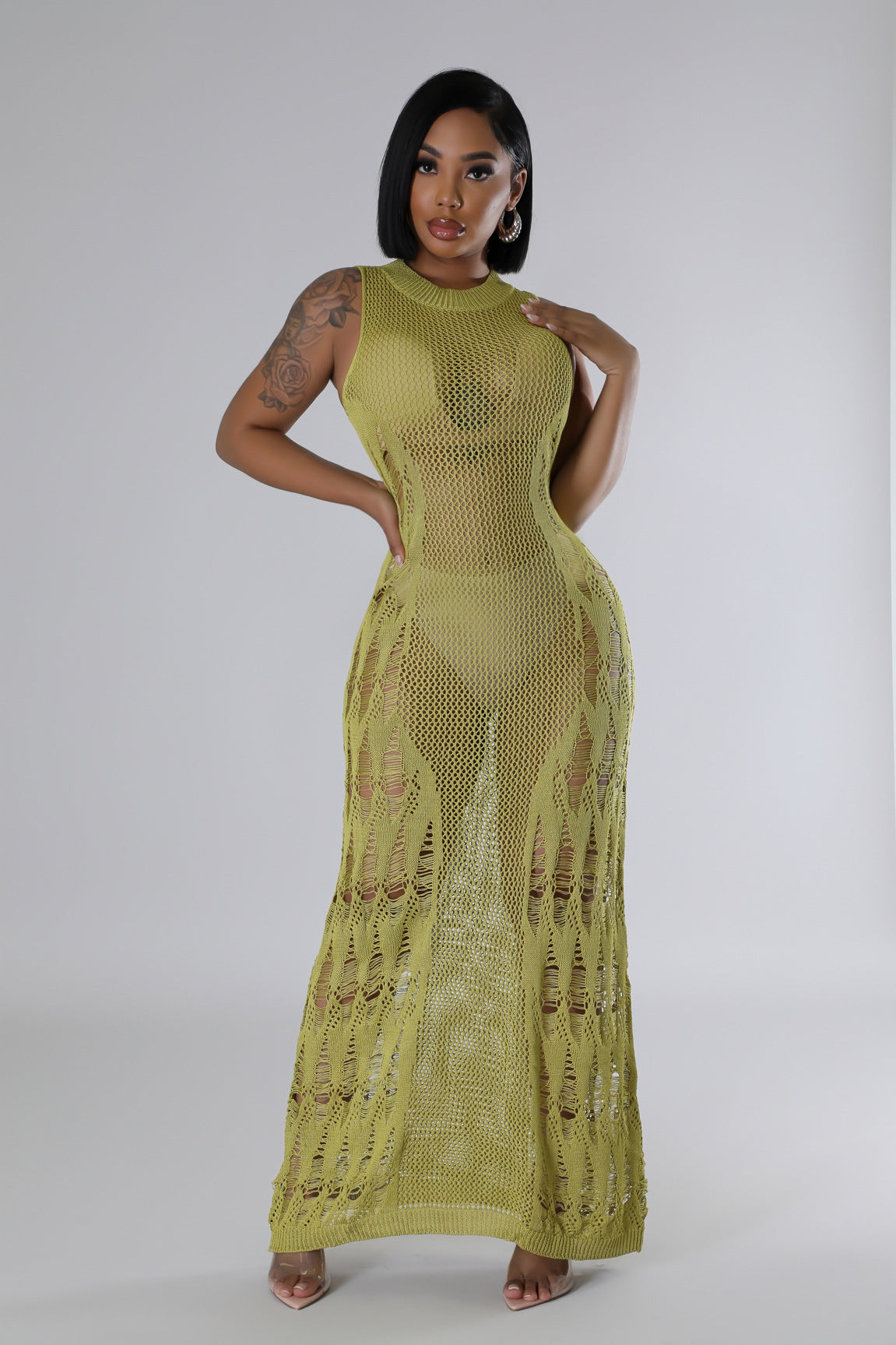 Women Dress Sun Protection Shirt Beach Long Dress Knitting Dress 27