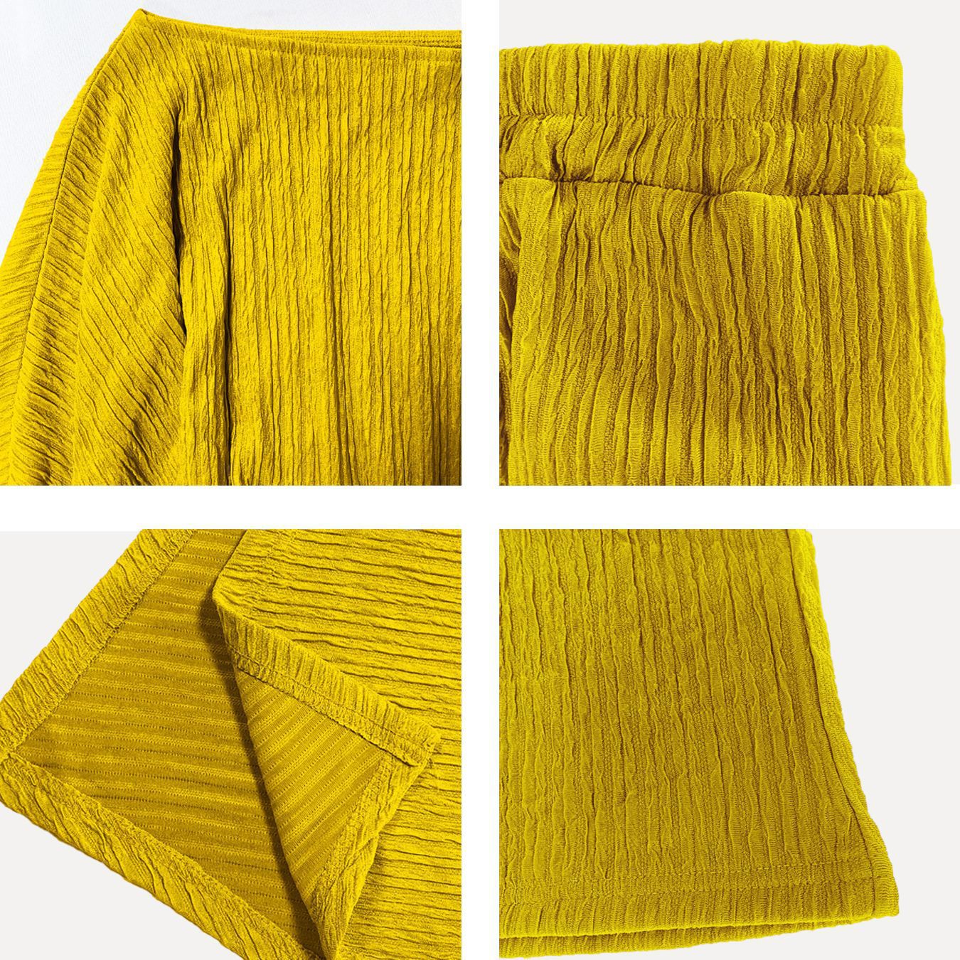 Women's Fashion Sexy Beach Holidays Solid Slash Shoulder Irregular Top with Elastic Waist Pockets Long Pants Set 13