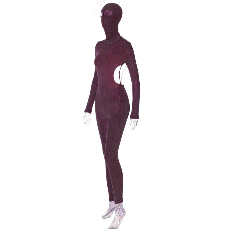 Women Summer Sexy Backless Hollow Long Sleeve Jumpsuit 12