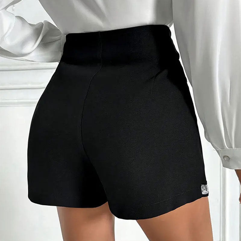 Women sequined patchwork slit pants skirt contrast color Casual shorts 7