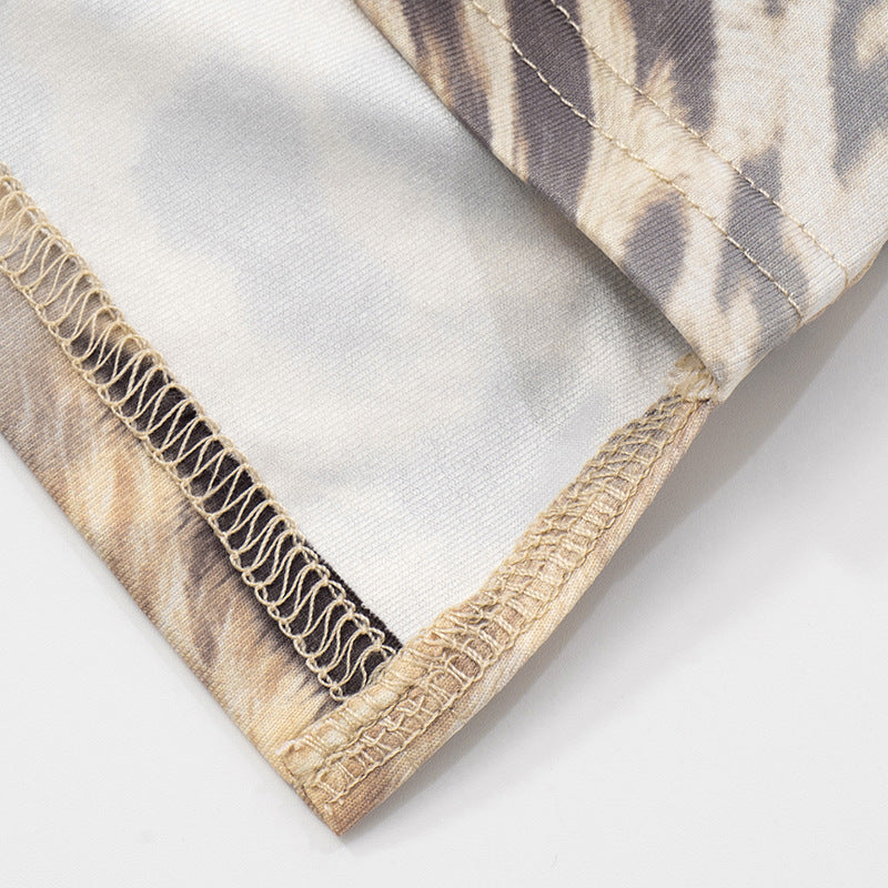 Women Spring/Summer Off Shoulder Print Two Piece Set 19