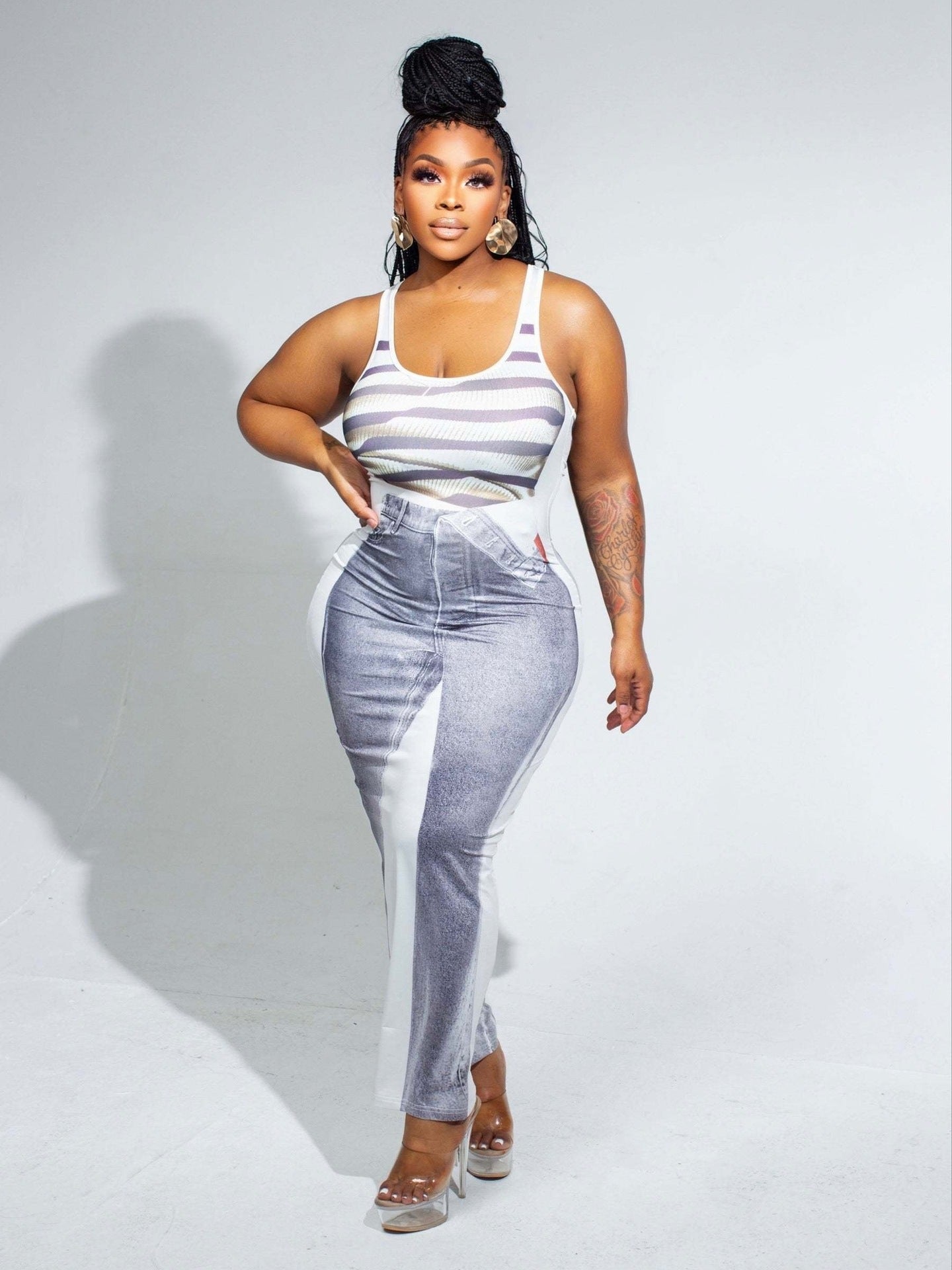 Women's Printed Sleeveless Tight Fitting Dress 3