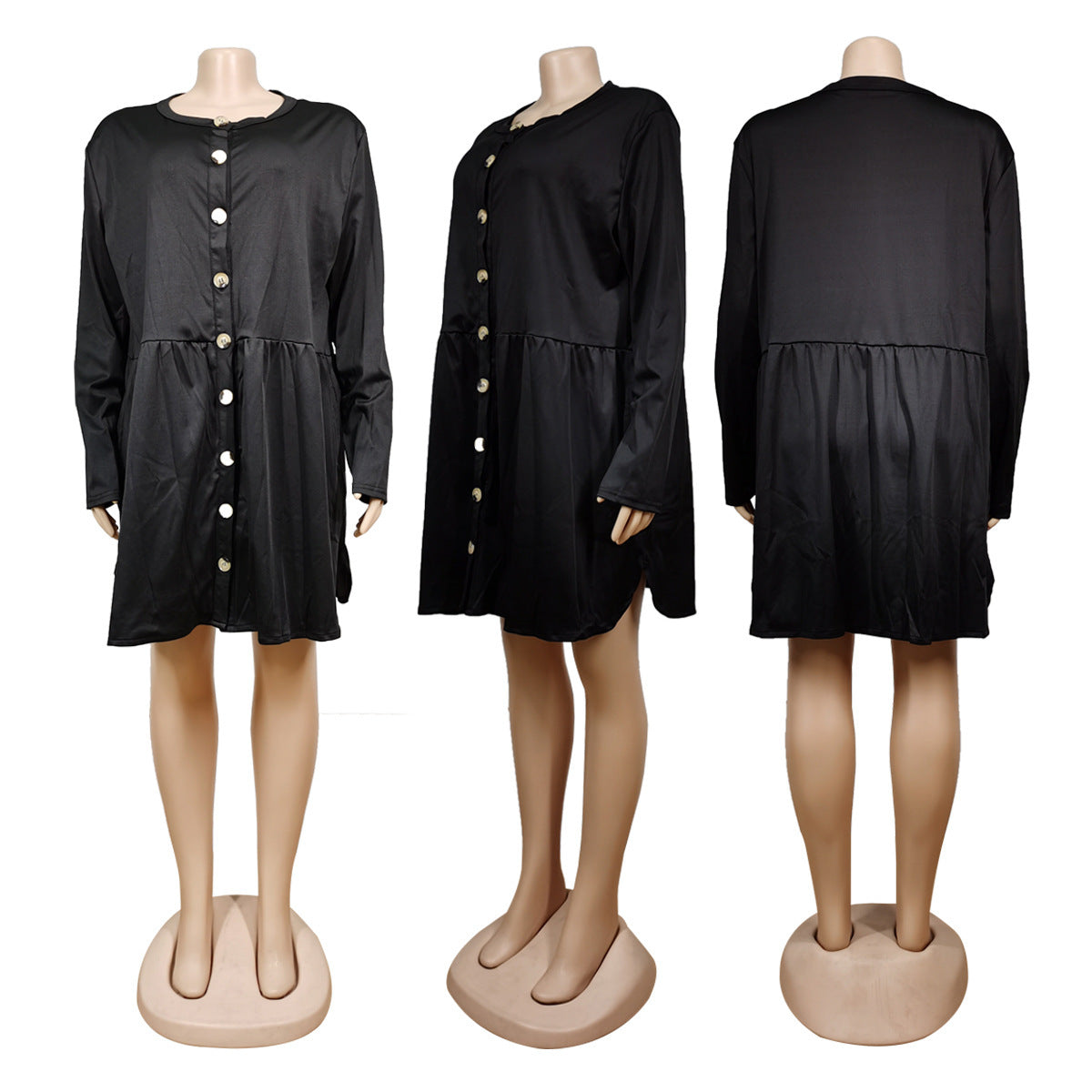 Plus Size Women Sexy Round Neck Dress 17