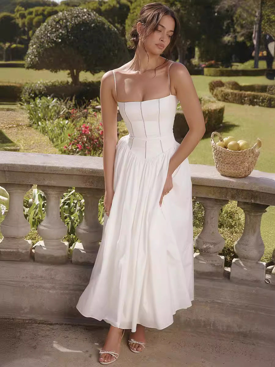 Women summer suspender sleeveless print dress 7