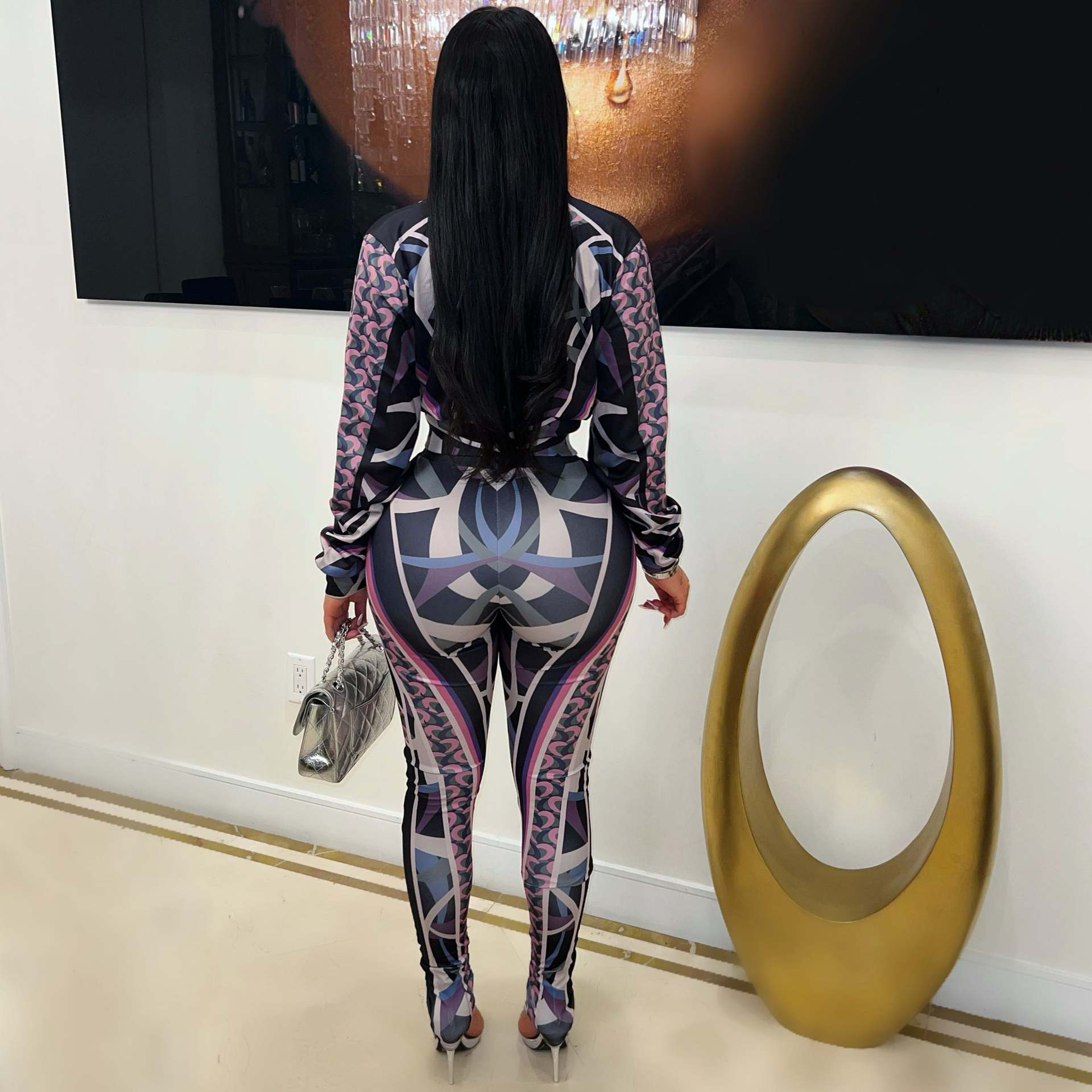 Women's Sport Casual Fashion Print Two-Piece Pants Set 8