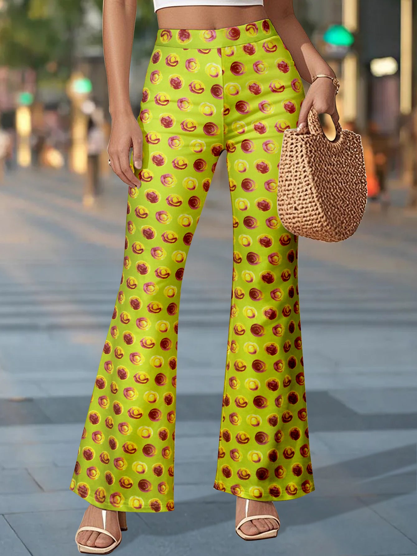 Women's Fashion Elegant High Waist Flared Pants 6