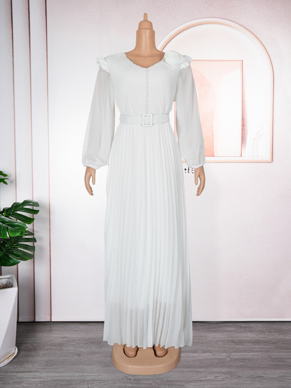 Plus Size Women Dubai Elegant Beaded African Dress 8