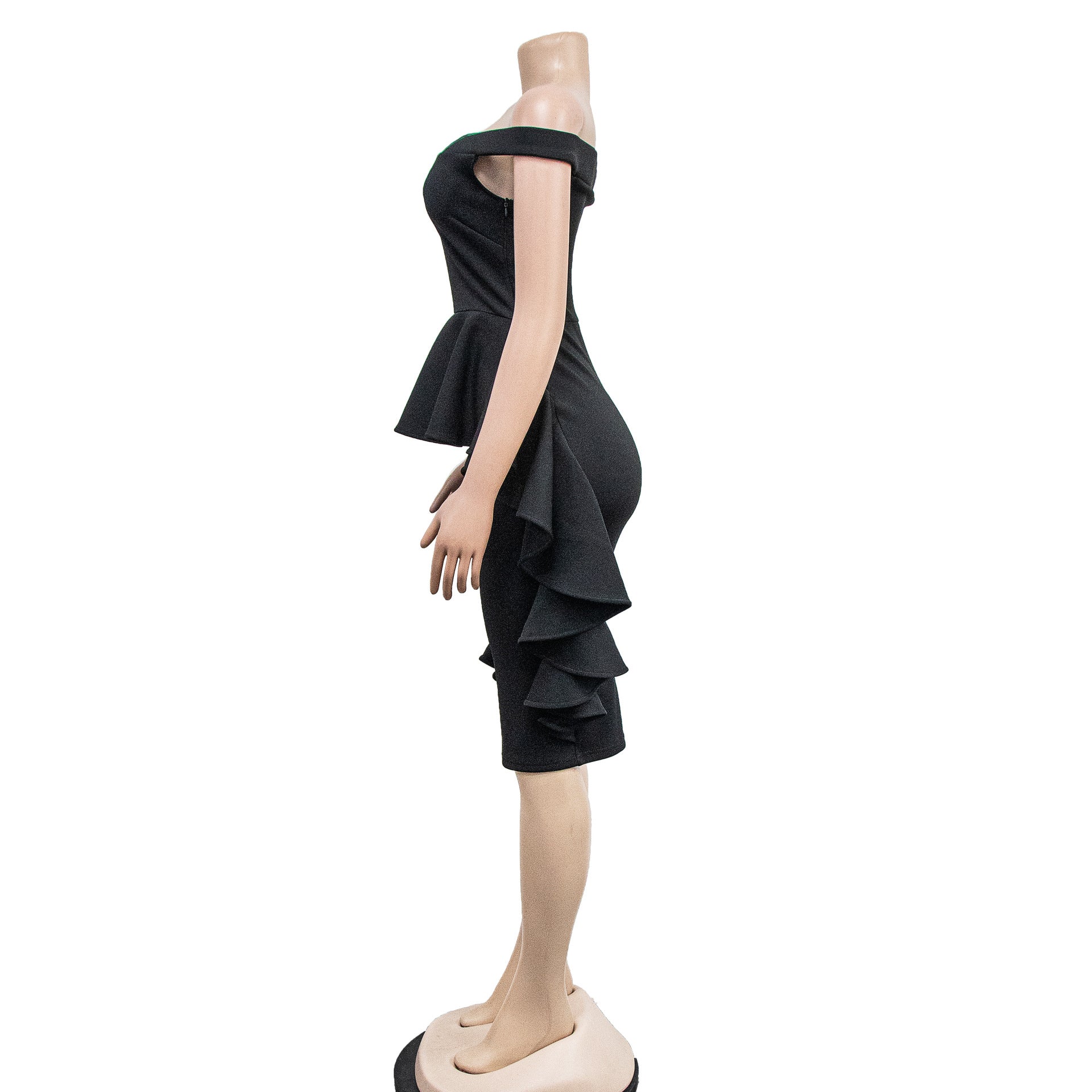 Women Solid Sleeveless Ruffle Skirt 18