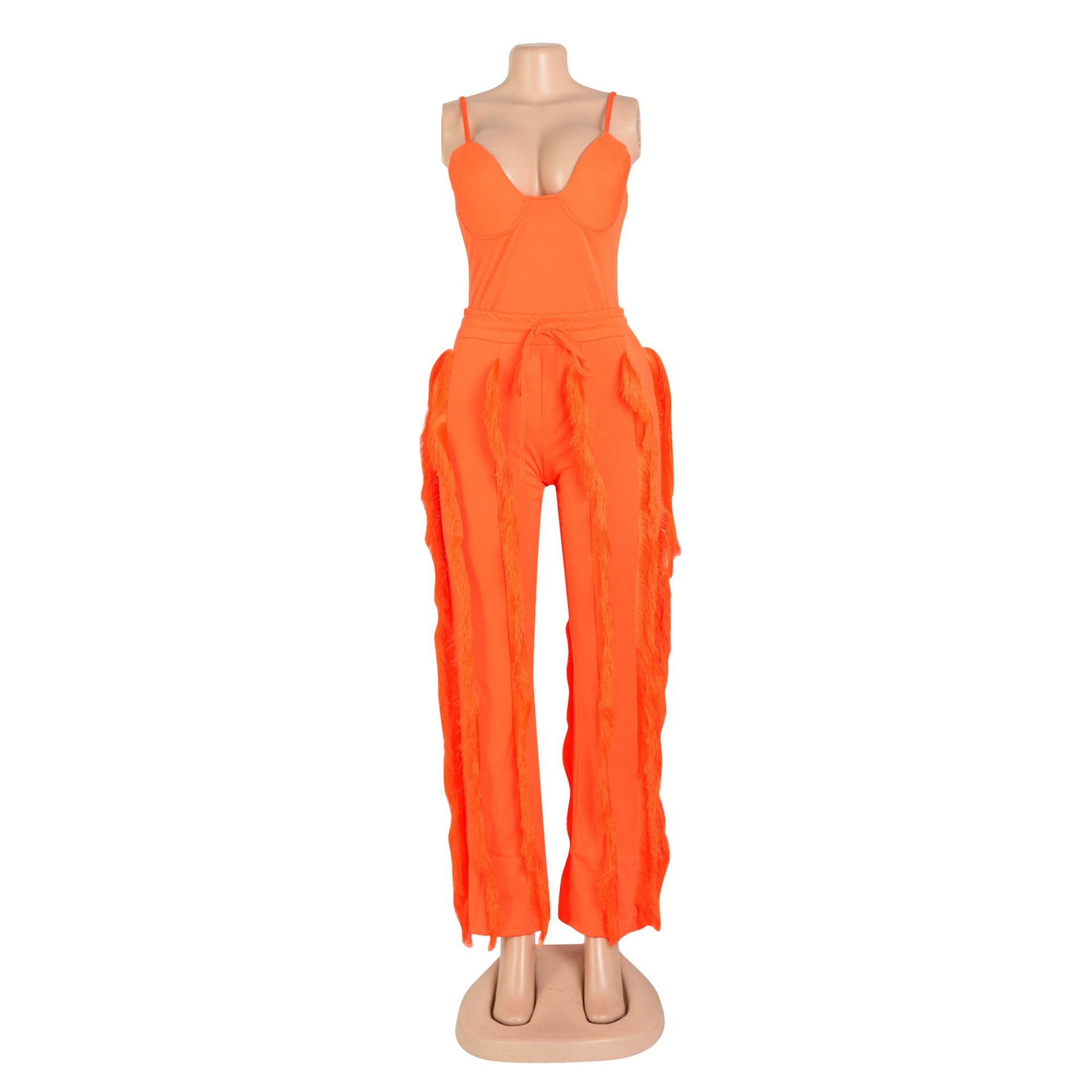 Women's clothing set tassels two-piece pants set 32