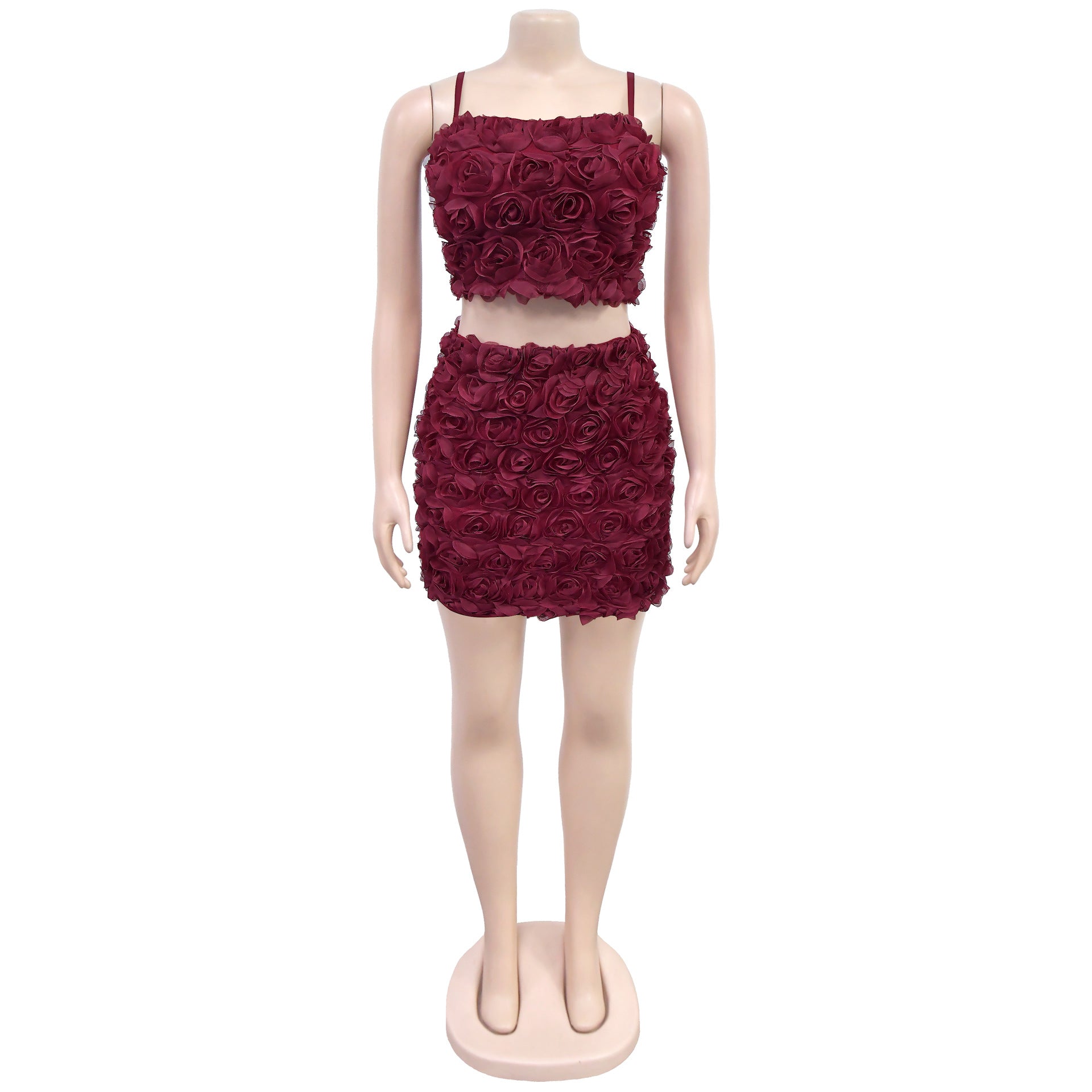 Women strapless sexy top and skirt two pieces set 7