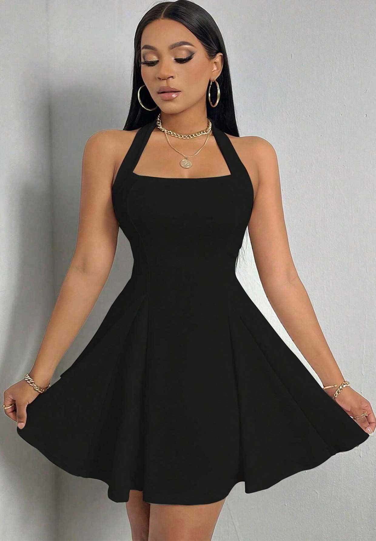 Fashionable And Sexy Women's Clothing Spring And Summer Halter Neck A-Line Dress 5