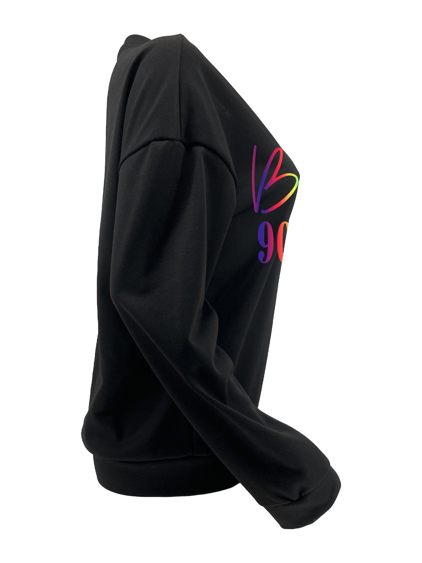 Women Printed Long Sleeve Round Neck Casual Loose Sports Top 5