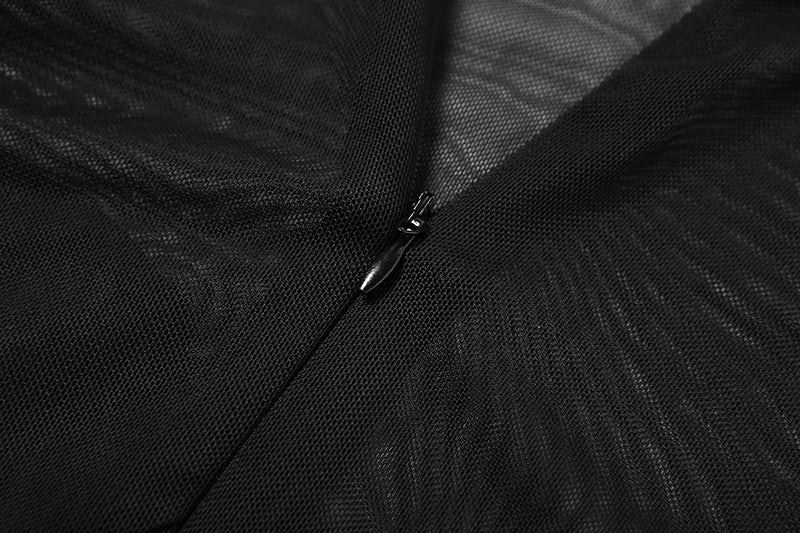 Women's Autumn and Winter mesh Patchwork Beaded See-Through Sexy Tight Fitting Butt Lift Jumpsuit 17