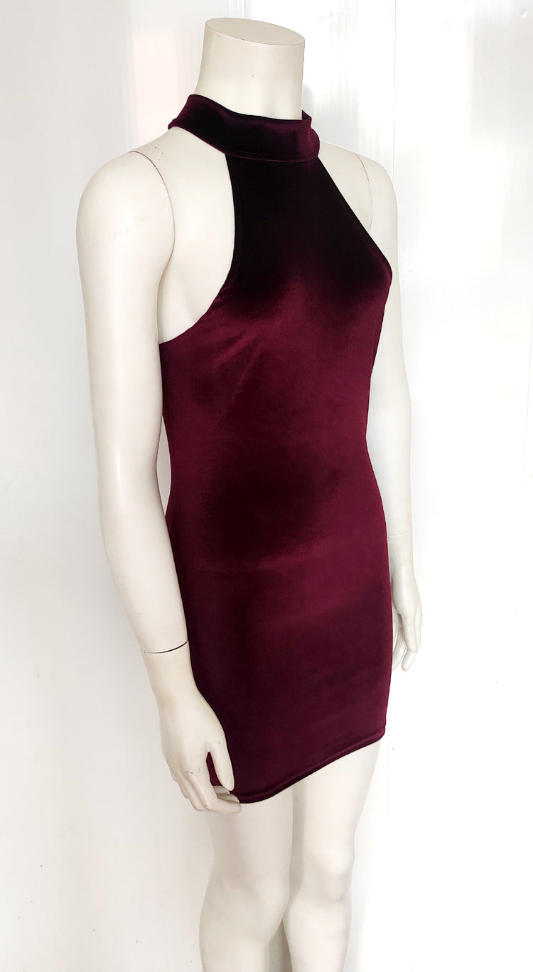 Women gold velvet sexy Bodycon Dress 11