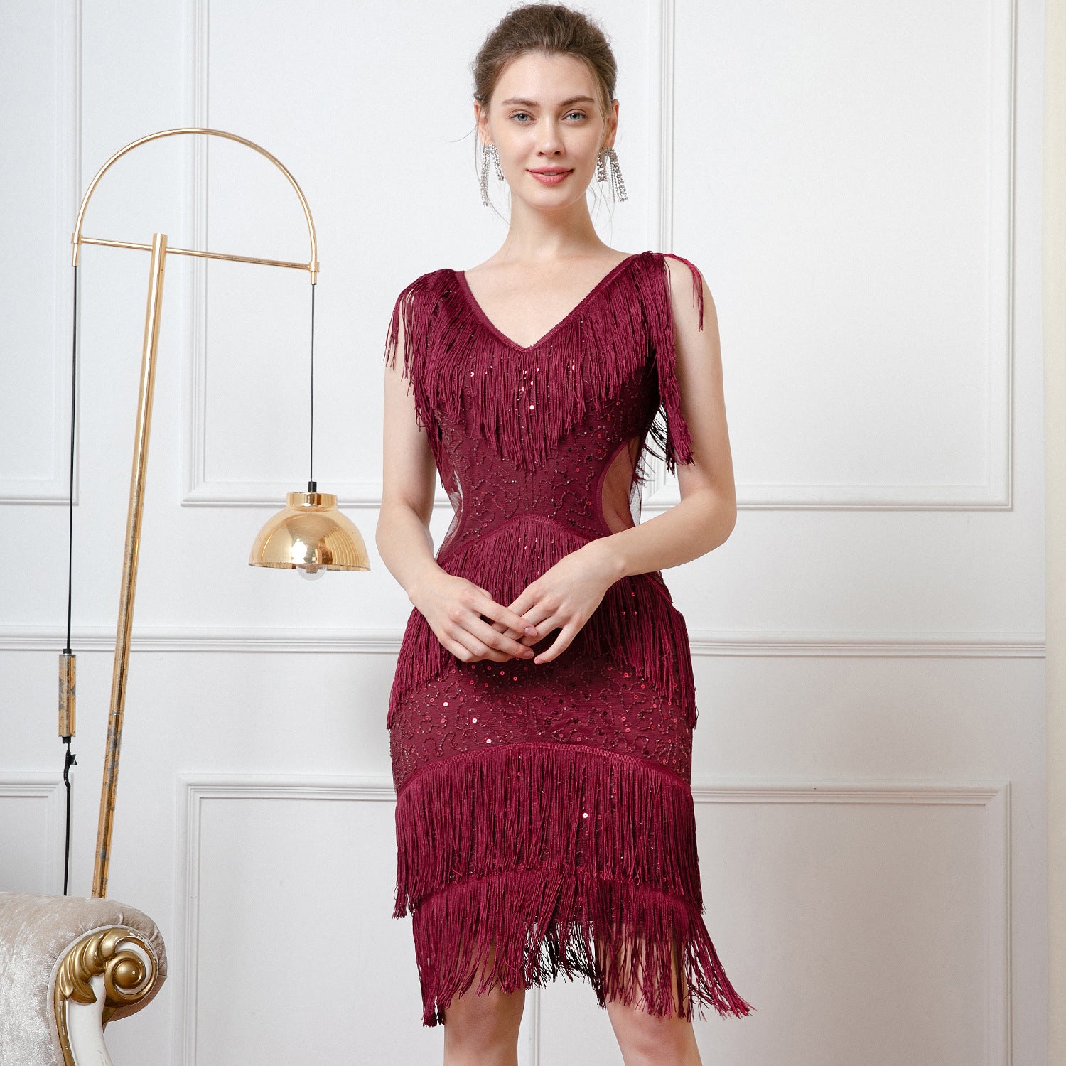 Tassel Sequin Sexy Cocktail Party Dress 7