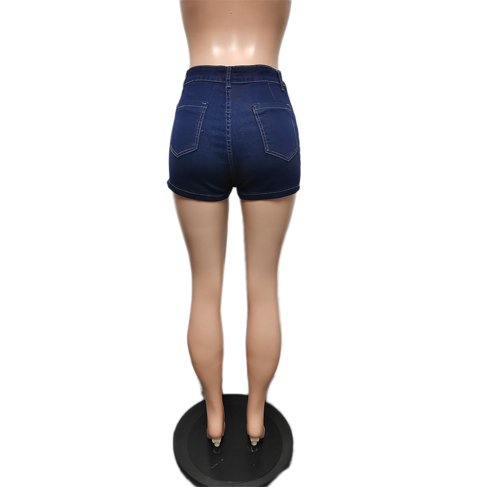 Women's Vintage Wash Stretch Denim Shorts 25