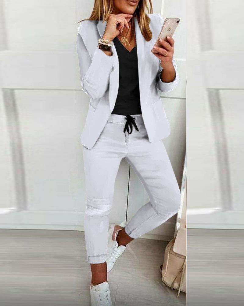 Casual Fashion Suit Women's Blazer and Pants Suit 12