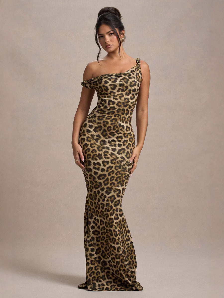 Women's Summer Off Shoulder Printed Bodycon Long Dress 7