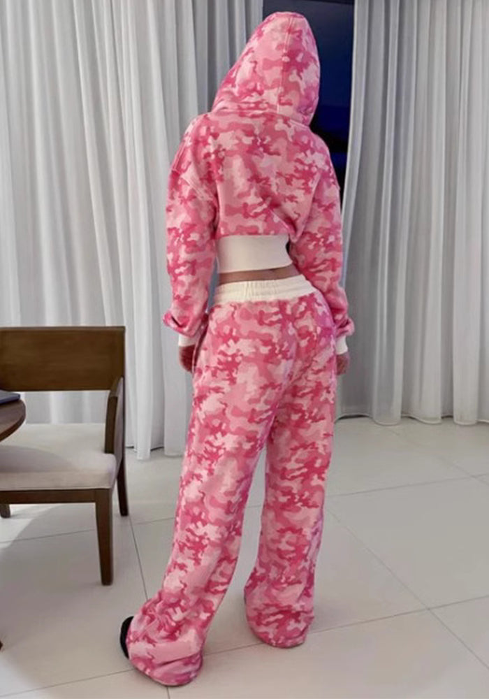 Y2K Hip-Hop Cropped Hoodie & Loose Sweatpants Streetwear Set