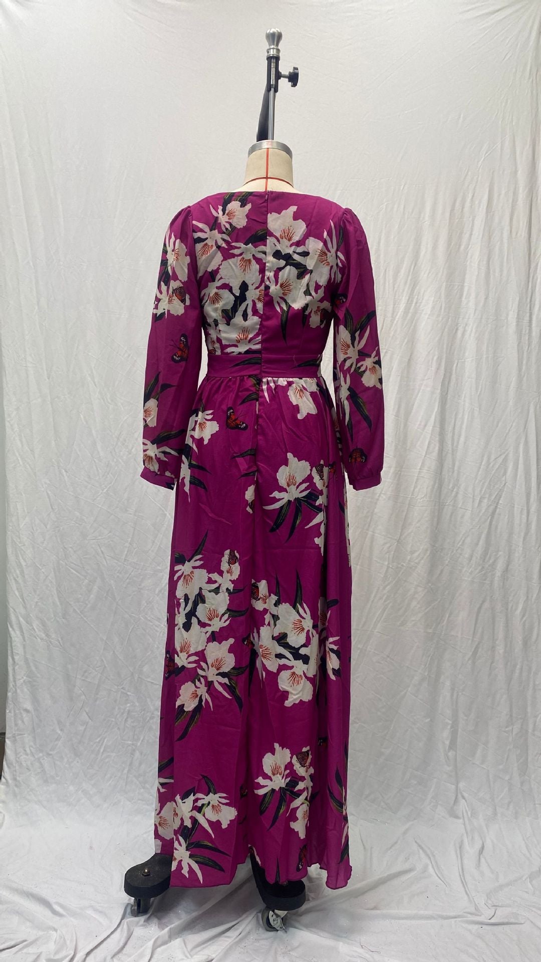 Summer V-neck Long Sleeve Printed Dress 5