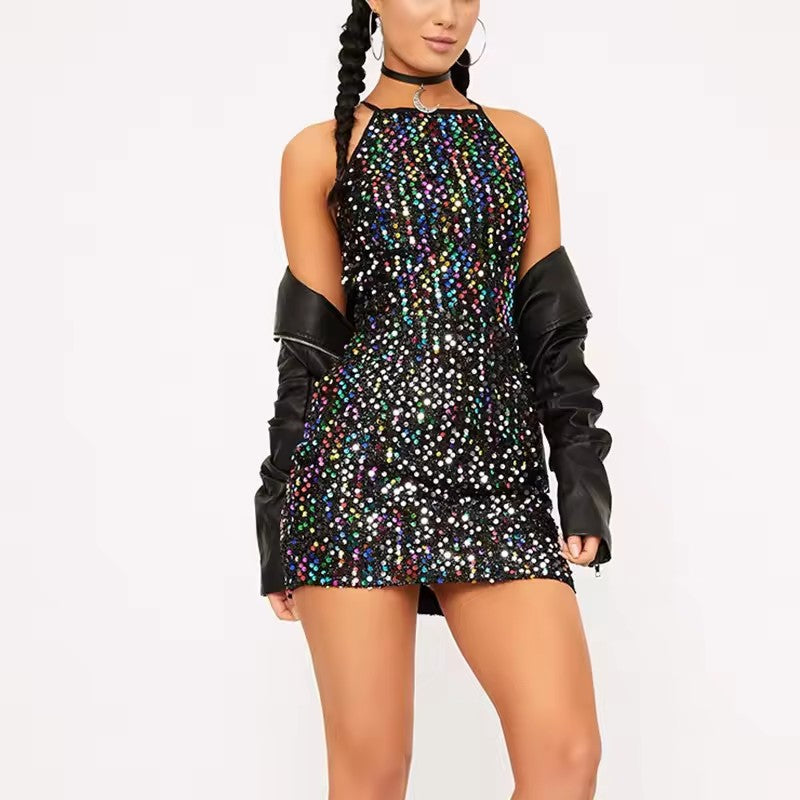 Women Summer Sequin Mini Dress 3
