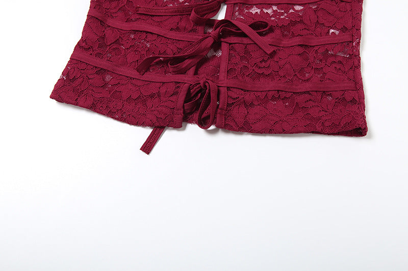 Summer fashion sexy low-cut lace Patchwork two piece shorts set for women 21