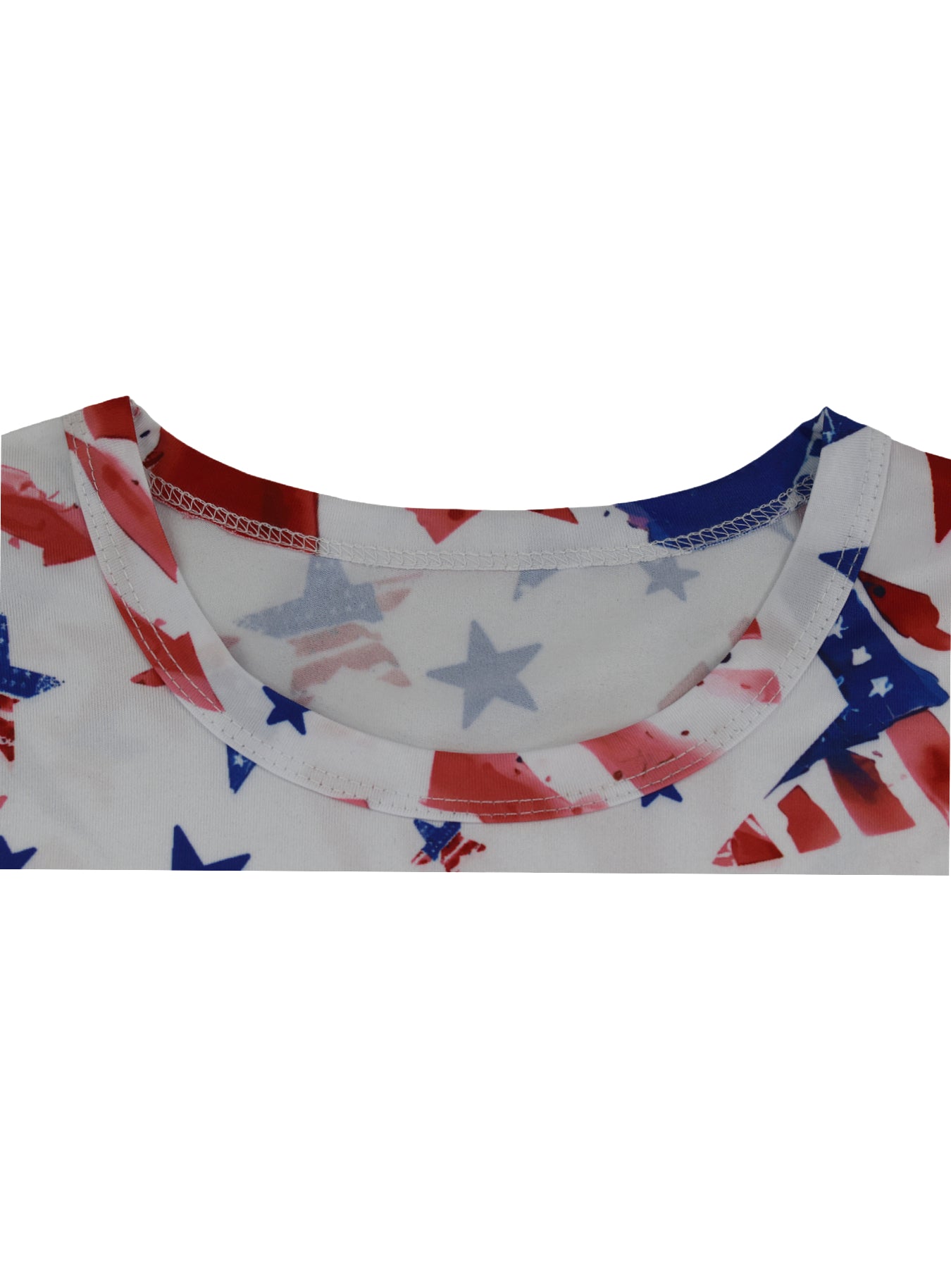 Sexy Stars And Stripes Print Short Sleeve Drawstring Irregular Casual Dress 6