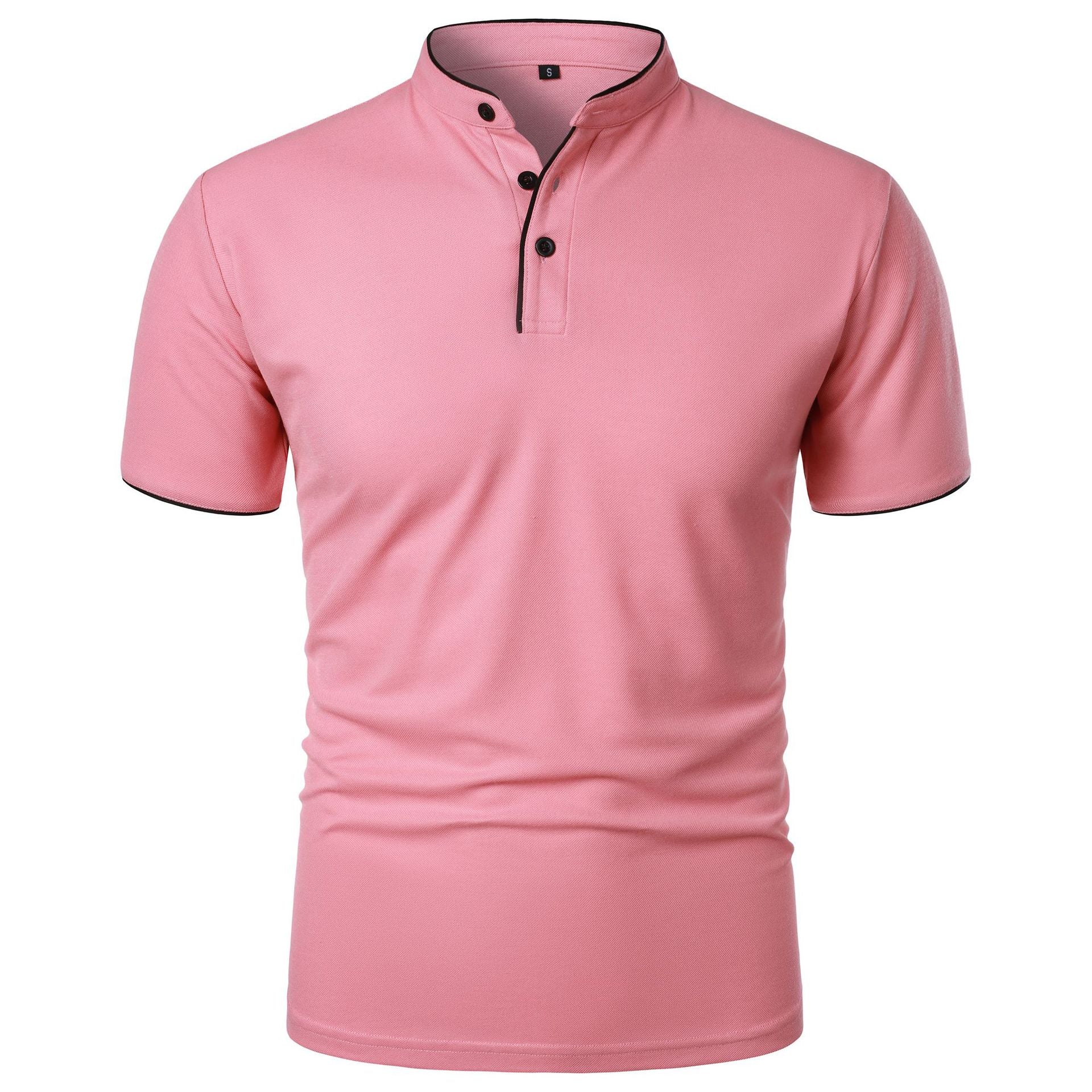 Men's Summer Solid Short Sleeve Polo T-shirt
