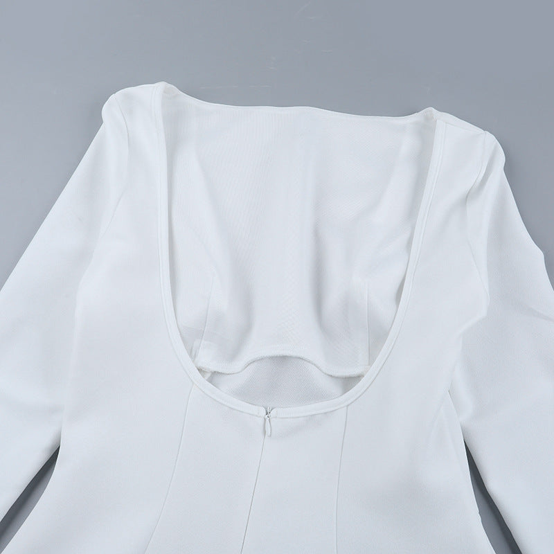 Women Autumn Sexy Backless Long-Sleeved Dress 15