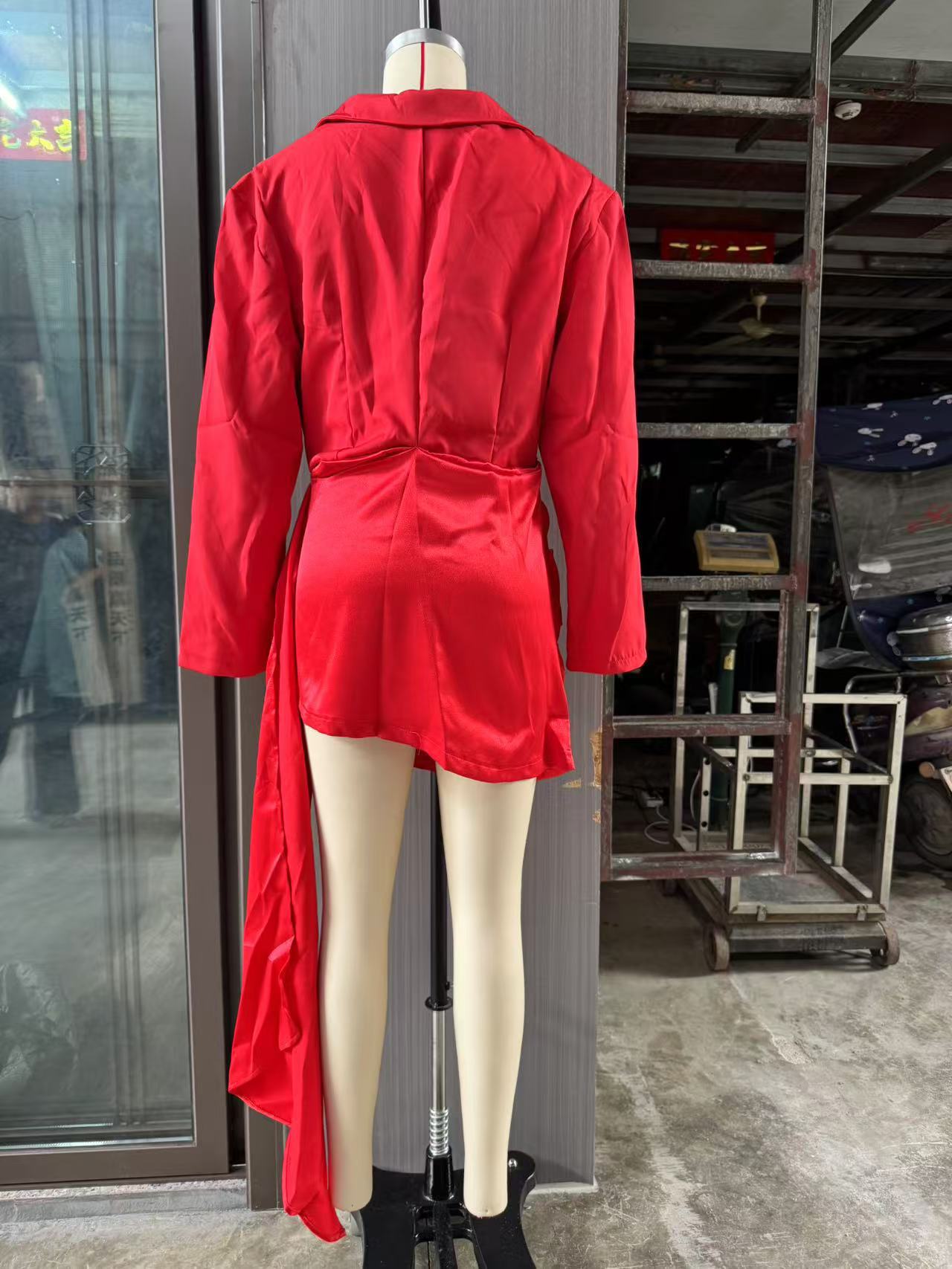 Women's Fashion Sexy Hollow-out Ribbon Patchwork Irregular Bodycon Dress 8